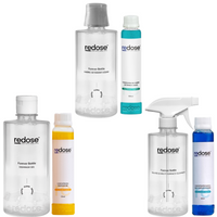Redose Fabric Detergent | Dishwash Gel | Glass & Multi-Surface Cleaner | Mini Kit 1x Combo
