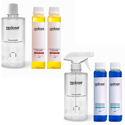 Redose Floor Cleaner | Glass & Multi-Surface Cleaner | Mini Kit 2x Combo