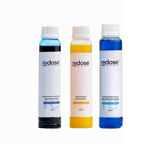 Redose Toilet Cleaner |  Dishwash Gel | Glass & Multi-Surface Cleaner | Refill Combo