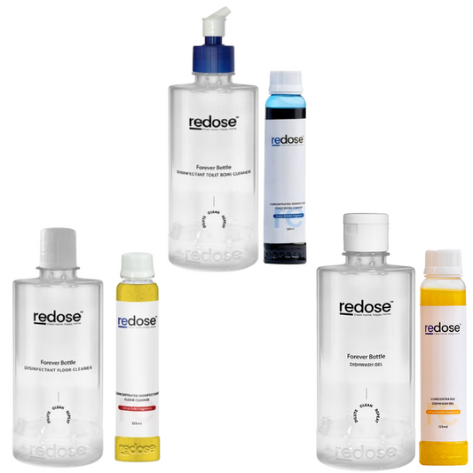 Redose Toilet Cleaner | Floor Cleaner | Dishwash Gel | Mini Kit 1x Combo