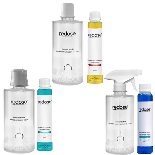 Redose Floor Cleaner | Fabric Detergent | Glass & Multi-Surface Cleaner| Mini Kit 1x Combo