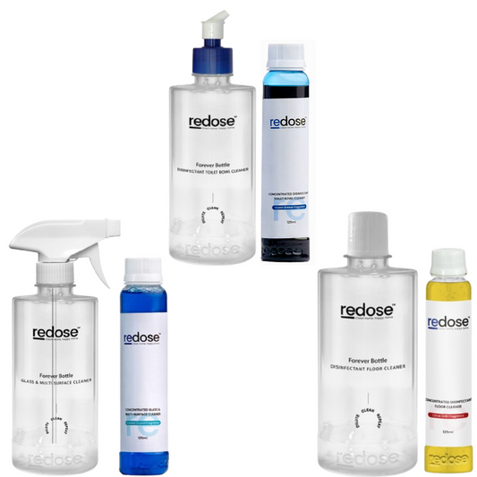 Redose Toilet Cleaner | Floor Cleaner | Glass &Multi-Surface Cleaner | Mini Kit 1x Combo