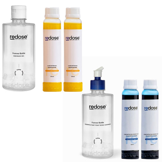 Redose Toilet Cleaner | Dishwash Gel | Mini Kit 2x Combo