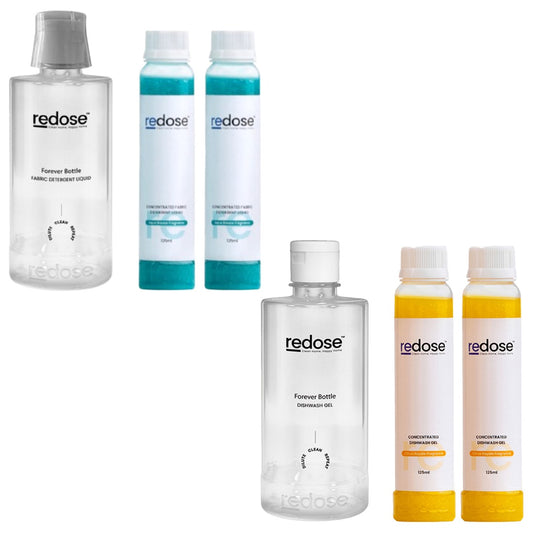 Redose Fabric Detergent, Dishwash Gel, Mini Kit 2x Combo