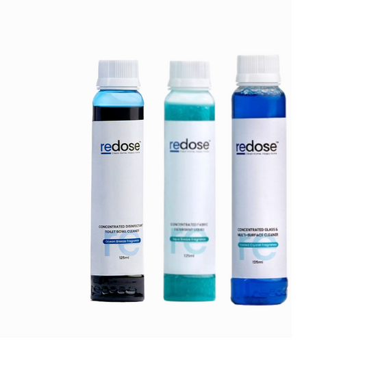 Redose Toilet Cleaner | Fabric Detergent | Glass & Multi-surface Cleaner | Refill Combo